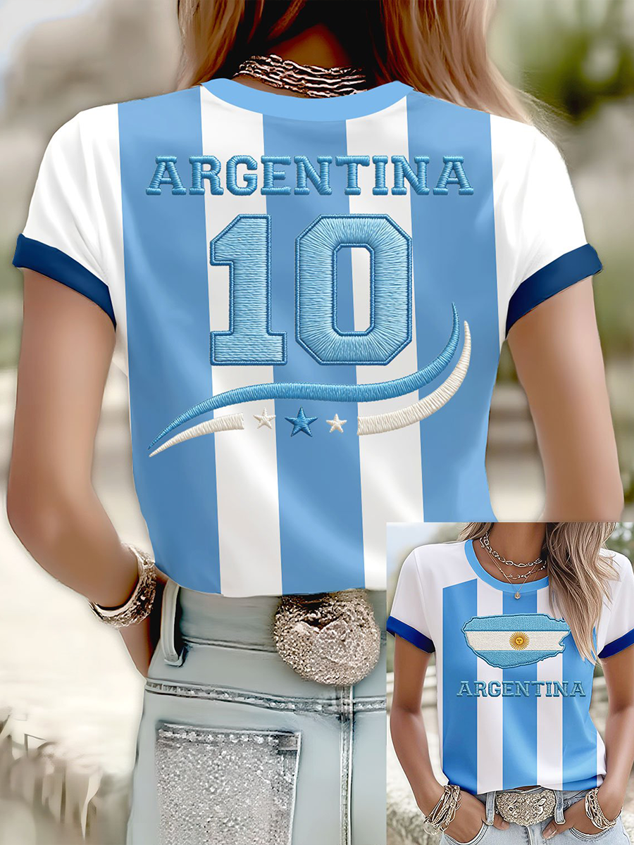 Women's Argentine Football Short-sleeved T-shirt