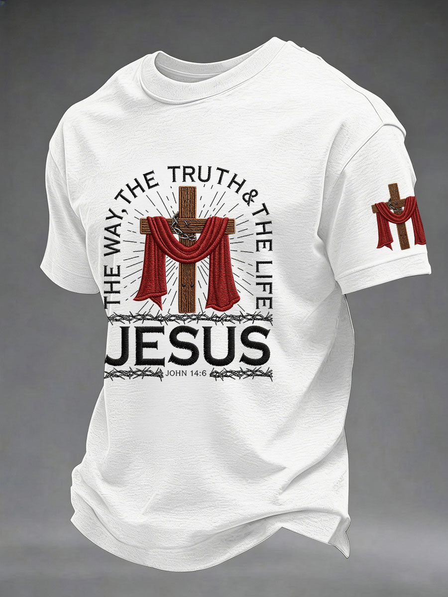 Men's The Way The Truth The Life Printed Casual T-Shirt