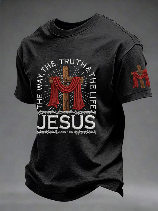 Men's The Way The Truth The Life Printed Casual T-Shirt