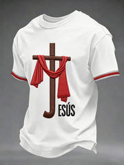 Men's Jesus Print Casual T-Shirt