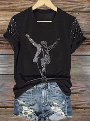 Women's Pop Music Inspired Short Sleeves T-shirt
