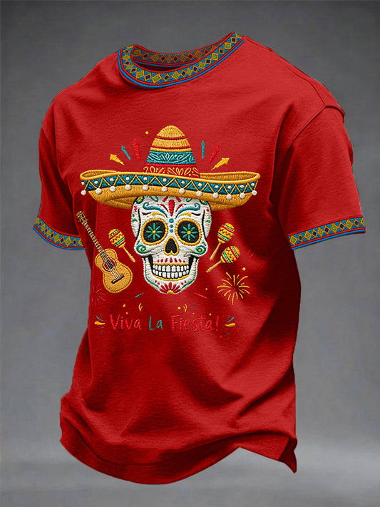 Men's Cinco De Mayo Viva La Fiesta! Print Casual Tee