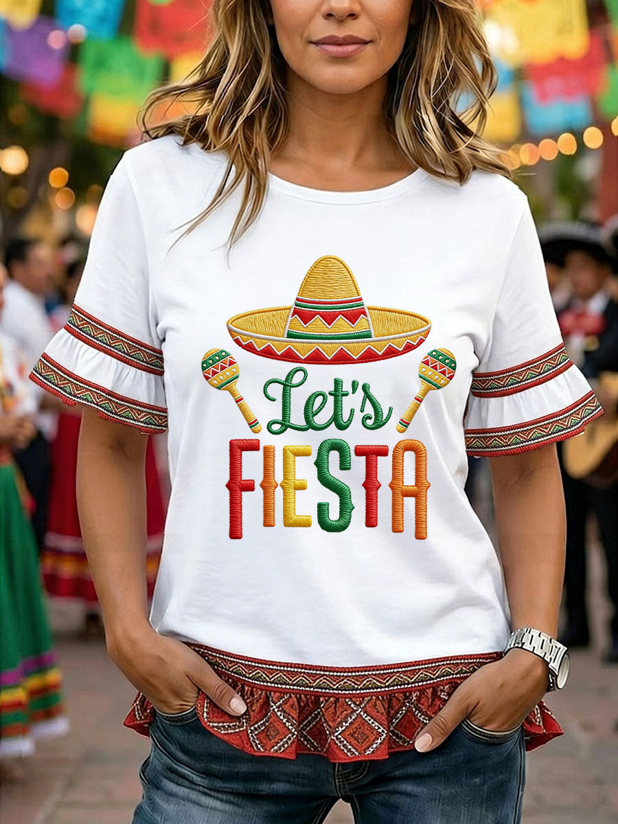 Women's Cinco de Mayo Print Casual T-Shirt