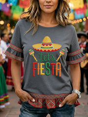 Women's Cinco de Mayo Print Casual T-Shirt