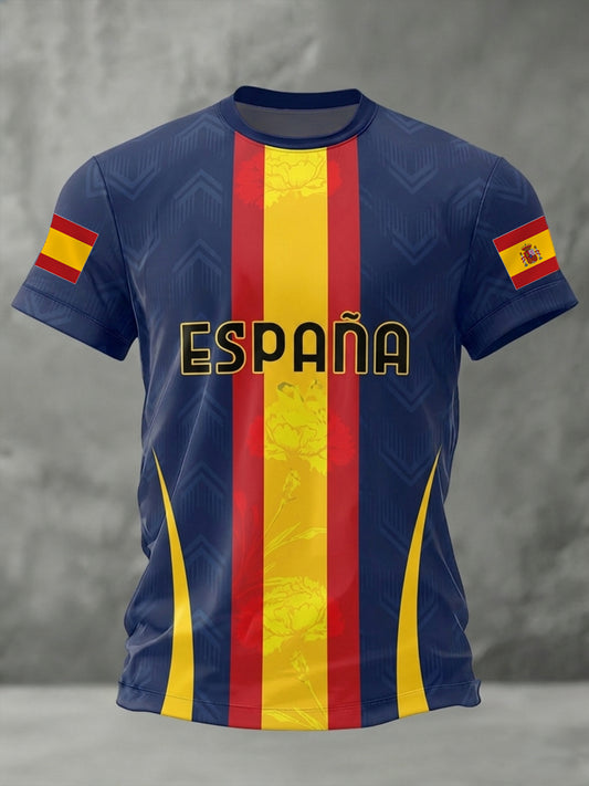 Men's Gift For Spanish Soccer Fans Soccer Gameday Casual Tee