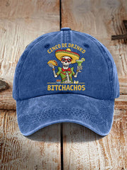 Unisex Funny Cinco De Mayo Bitchachos Skull Print Hat