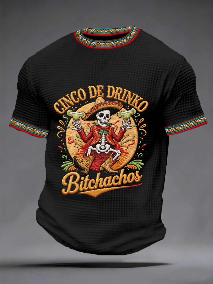 Men's Cinco De Mayo Print Waffle Short-Sleeve T-shirt