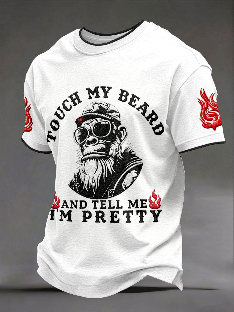 Men's 'Touch My Beard And Tell Me I'm Pretty' Monkey T-Shirts