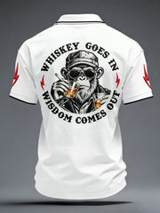 Men's 'Whiskey Goes In Wisdom Comes Out' Monkey Tops