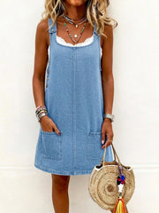 Women's Casual Overall Denim Short Dress