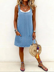 Women's Casual Overall Denim Short Dress