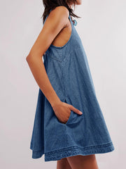 Women's Sleeveless Backless Denim Mini Dress