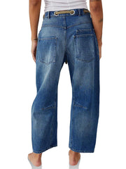 Women's Patchwork Drawstring Jeans