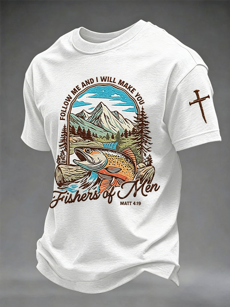 Men's Follow Me And I Will Make You Fishers Of Men Short-sleeved T-shirt