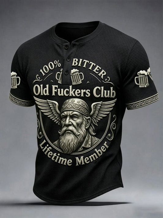 Men's '100% Bitter Old Fuckers Club' Waffle Shirts