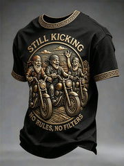 Men's clothing 'still kicking no rules, no filters' T-shirts
