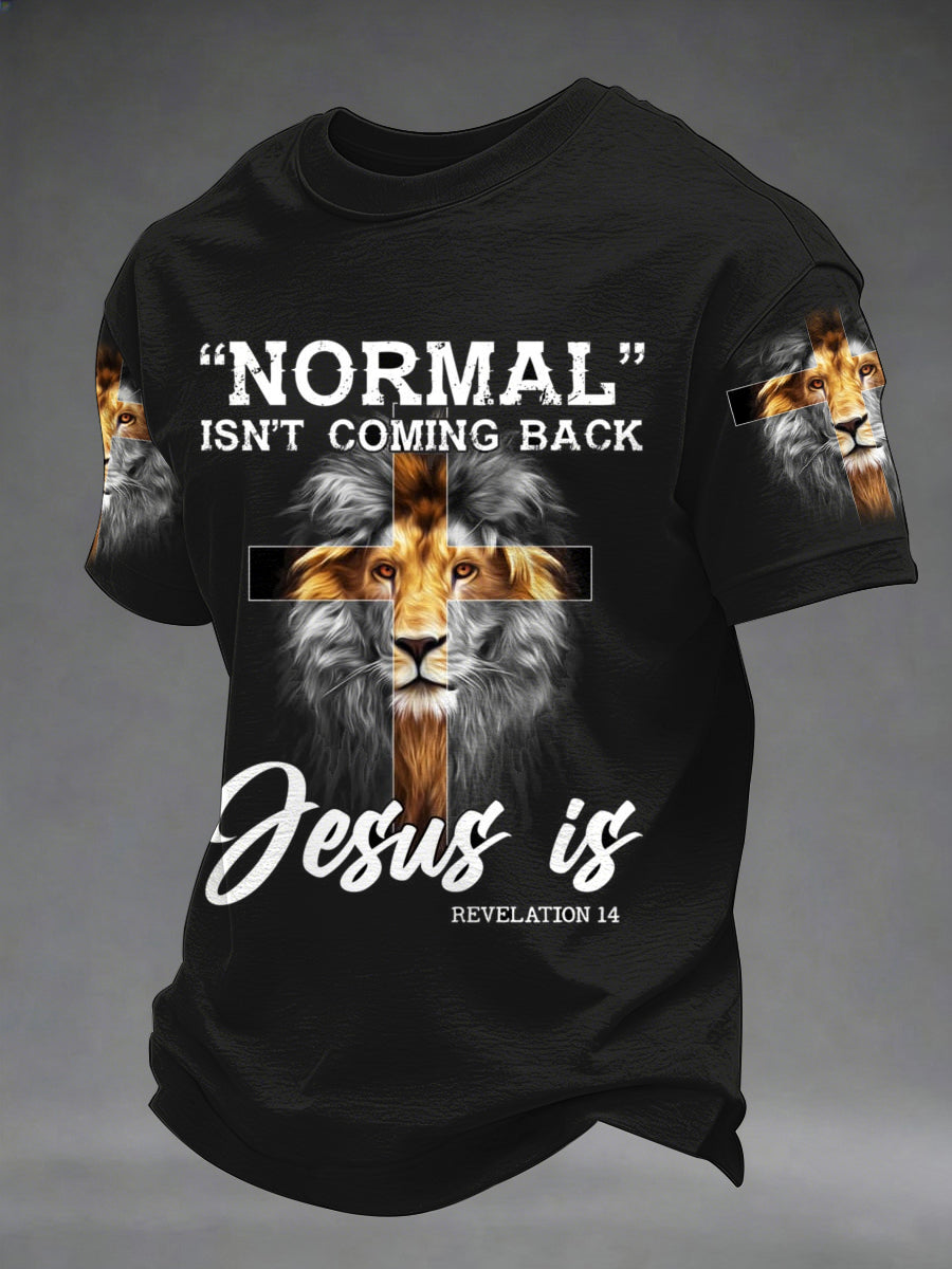 Men's Normal Isn’t Coming Back Jesus Is Print Casual Tee