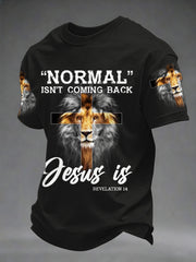 Men's Normal Isn’t Coming Back Jesus Is Print Casual Tee