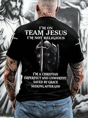 Men's  Team Jesus Christian Print Casual Tee
