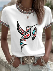 Women's Indigenous Totem Art Casual T-shirt