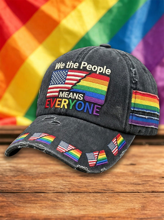 Unisex LGBT "We The People Means Everyone" Print Hat