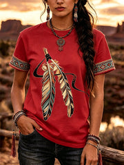 Women's Feather Print T-Shirt