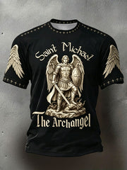 Men's Faith Saint Micheal Printed T-Shirt
