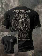 Men's Faith Saint Micheal Printed T-Shirt