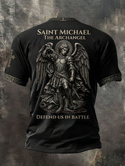 Men's Faith Saint Micheal Printed T-Shirt