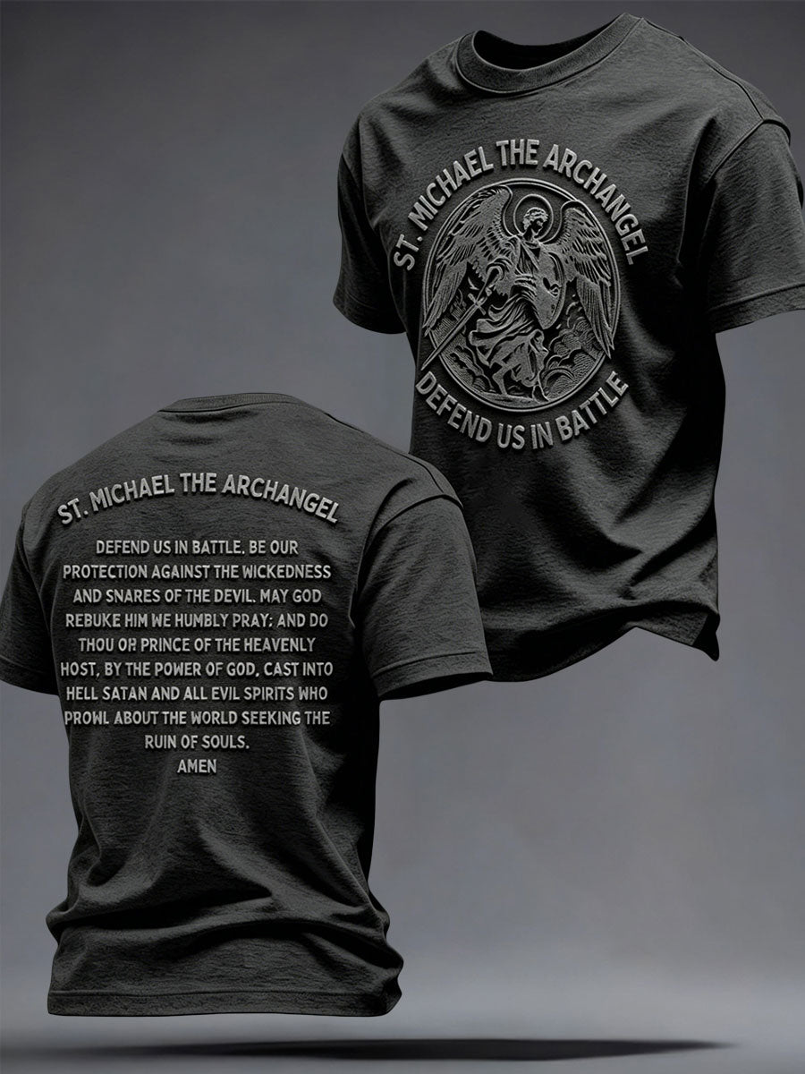 Men's Faith Saint Micheal Printed T-Shirt