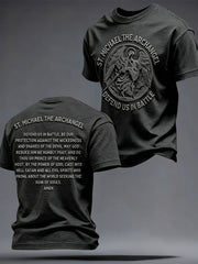 Men's Faith Saint Micheal Printed T-Shirt