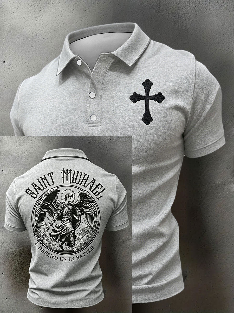 Men's Faith Saint Micheal Printed Casual Tops