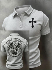 Men's Faith Saint Micheal Printed Casual Tops