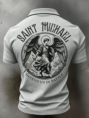 Men's Faith Saint Micheal Printed Casual Tops