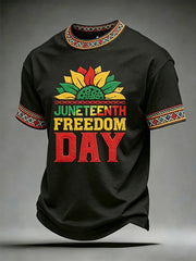 Men's Juneteenth Freedom Day Print Casual Tee