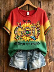 Women's With God All Things Are Possible Print Casual Tee