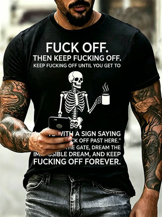 Men's Dark Skull Printed T-shirt