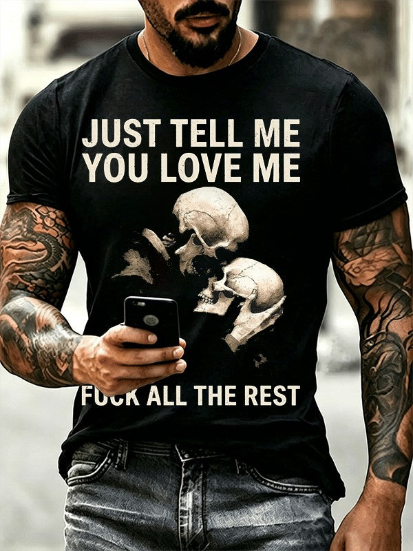 Men's Dark Skull Printed T-shirt