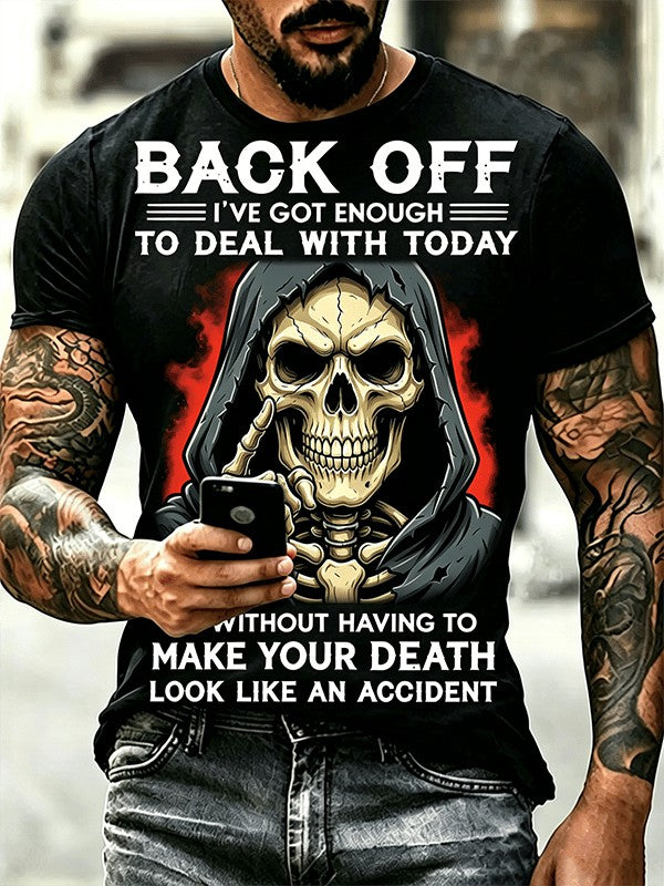 Men's Dark Skull Printed T-shirt