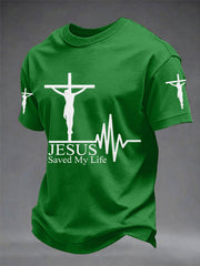 Men's Jesus Saved My Life Print Tee