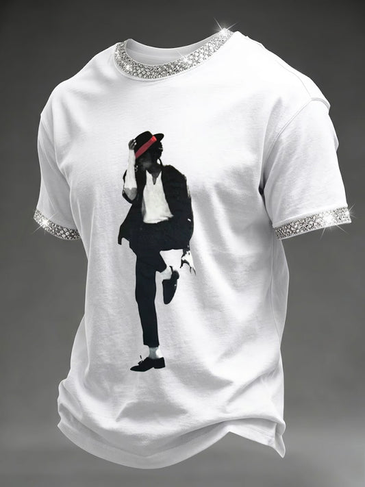 Men's Pop Music Inspired Printed T-shirt
