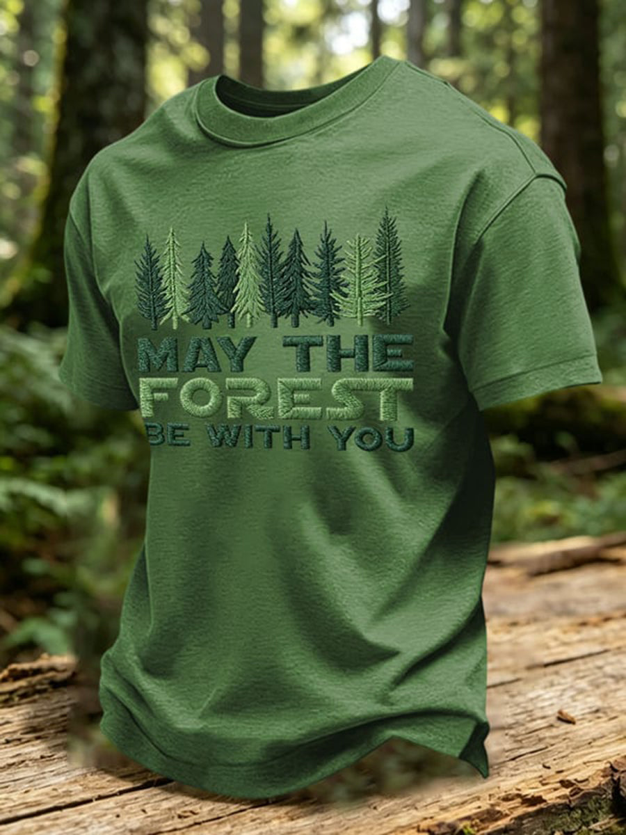 Men's May The Forest Be With You Print T-Shirt