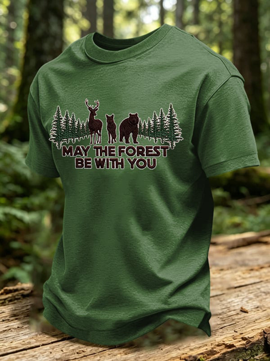 Men's May The Forest Be With You Print T-Shirt