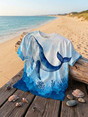 Women's Whale World Ocean Day Printed T-shirt