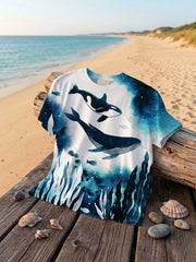 Women's Whale World Ocean Day Printed T-shirt