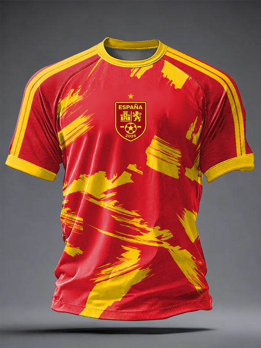 Men's Spanish Football Printed Casual short sleeves t-shirt