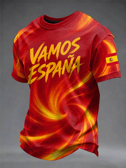 Men's Spanish Football Printed T-shirt
