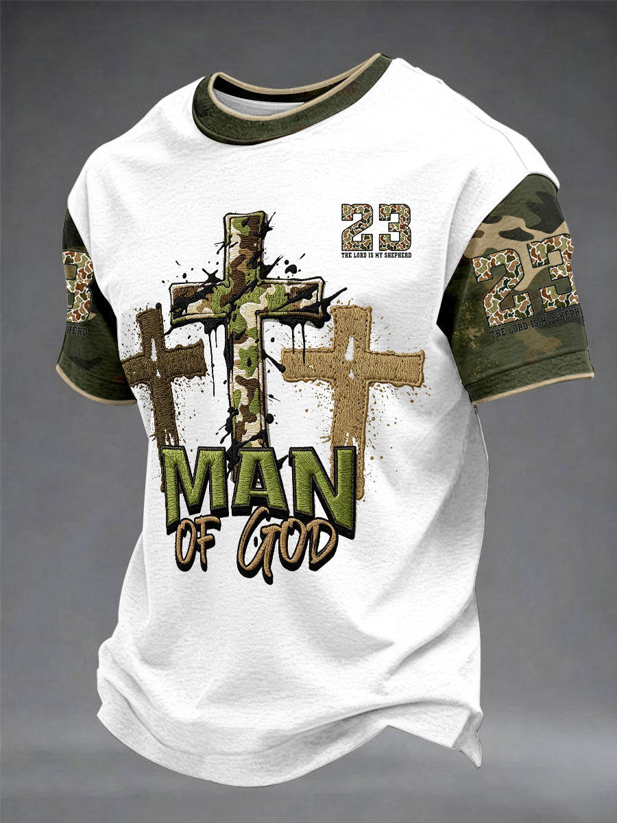 Men's"Man Of God" Faith Unisex Casual Short-Sleeve T-Shirt