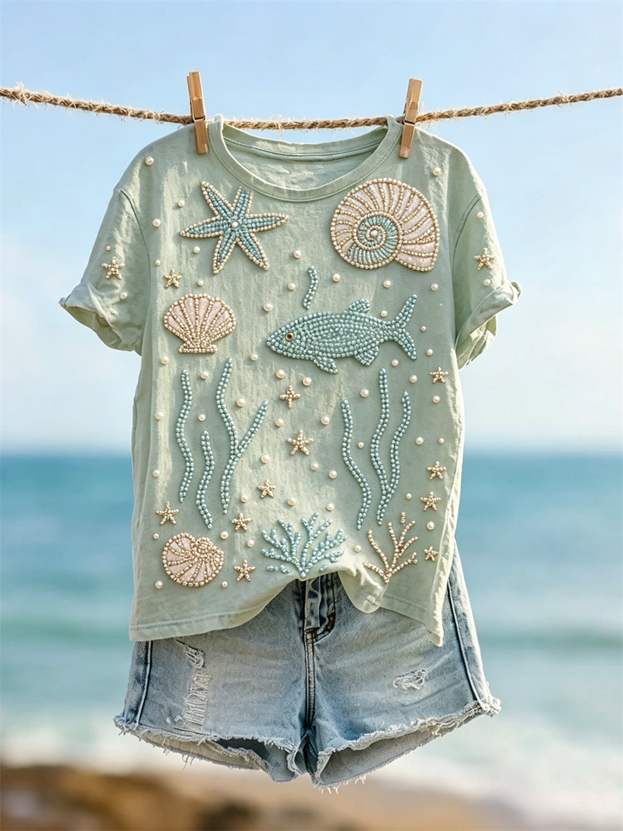 Women's Underwater World Jewel Art Print short-sleeved T-shirt