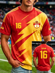 Men's Spanish Football Print short sleeve t-shirt